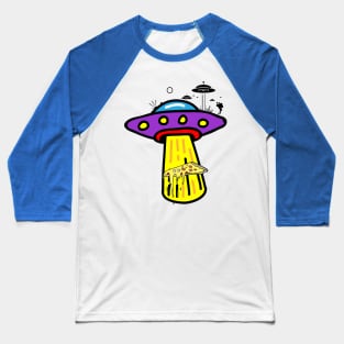 Alien Pizza Eating Baseball T-Shirt